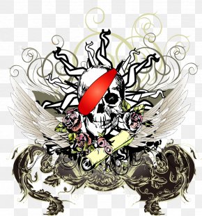 Vector Cartoon Skull Print - Skull PNG