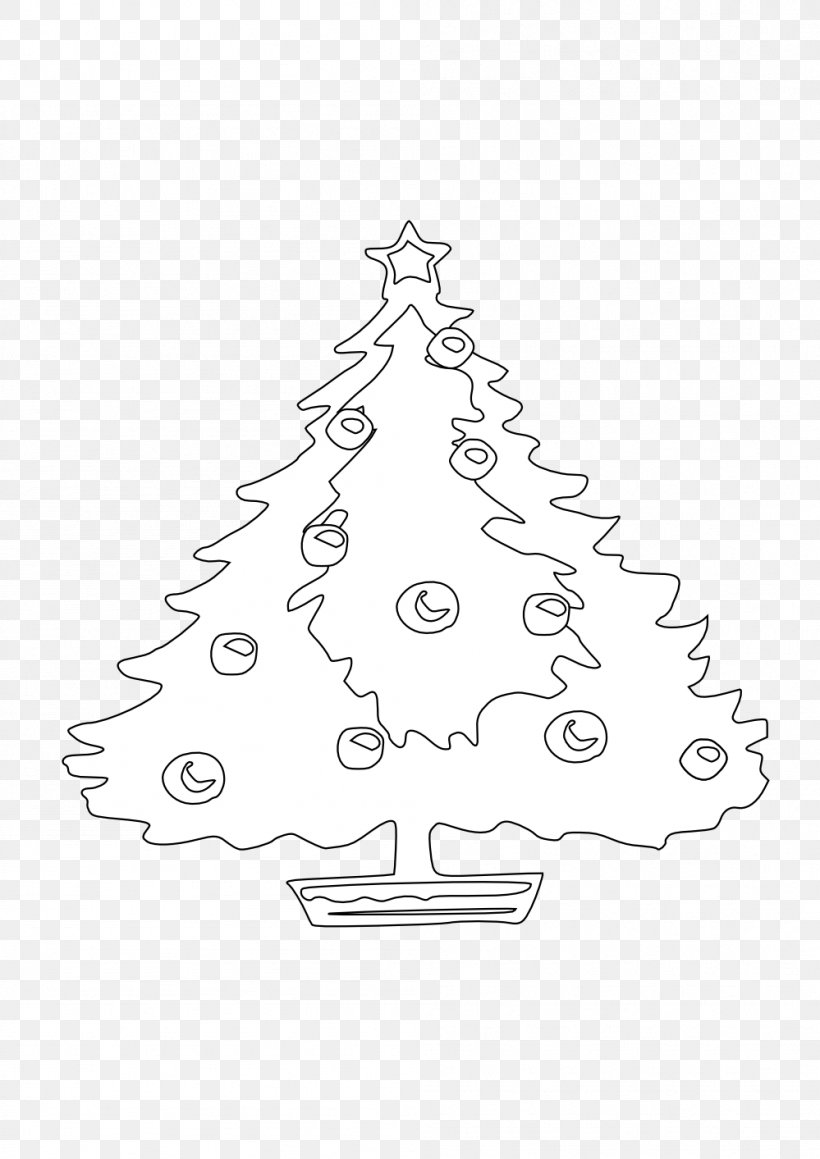 Christmas Tree Christmas Ornament Christmas Day Coloring Book Fir, PNG, 999x1413px, Christmas Tree, Area, Black And White, Christmas Day, Christmas Decoration Download Free