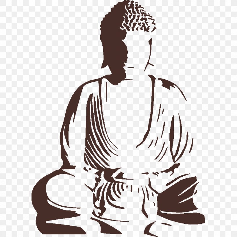 Buddhism The Buddha Golden Buddha Buddhist Meditation Zen, PNG, 1000x1000px, Buddhism, Arm, Art, Bhikkhu, Black And White Download Free