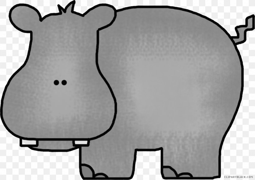 Hippopotamus Clip Art Image Vector Graphics Free Content, PNG, 1108x781px, Hippopotamus, Art, Baby Hippo, Bear, Black And White Download Free
