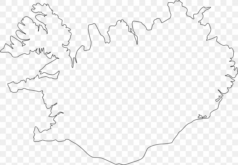 Iceland Vector Map Clip Art, PNG, 2292x1589px, Iceland, Area, Black, Black And White, Border Download Free
