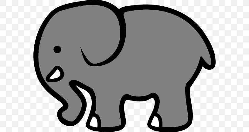 Clip Art, PNG, 600x436px, Elephant, African Elephant, Black, Black And White, Cartoon Download Free