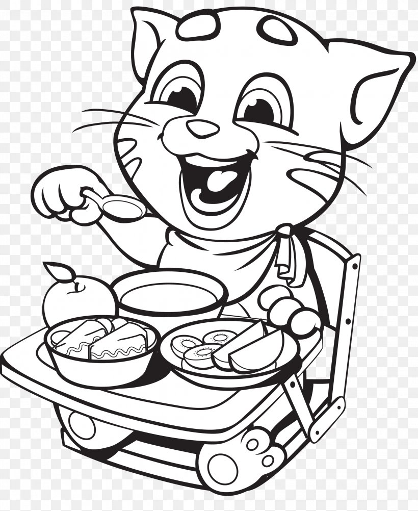 Talking Angela Coloring Book Tom Cat Talking Tom Colouring Pages, PNG, 2095x2562px, Watercolor, Cartoon, Flower, Frame, Heart Download Free