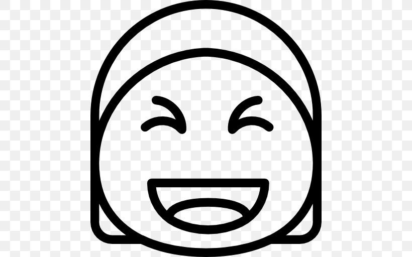 Smiley Emoticon Laughter Face With Tears Of Joy Emoji, PNG, 512x512px, Smiley, Black, Black And White, Emoji, Emoticon Download Free