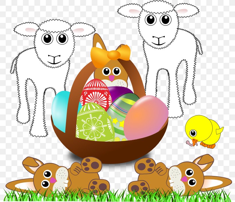Easter Bunny Easter Egg Easter Basket Clip Art, PNG, 800x706px, Easter Bunny, Art, Artwork, Basket, Cartoon Download Free