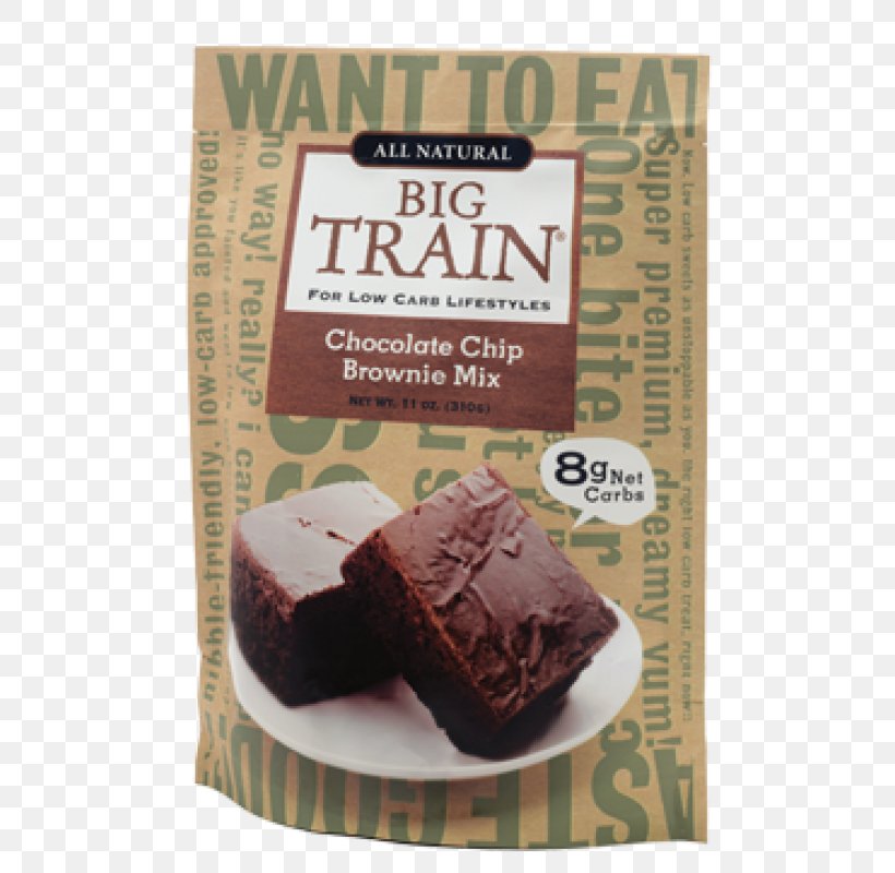 Chocolate Brownie Fudge Chocolate Chip Low-carbohydrate Diet Train, PNG, 800x800px, Chocolate Brownie, Bag, Baking Mix, Carbohydrate, Chocolate Download Free