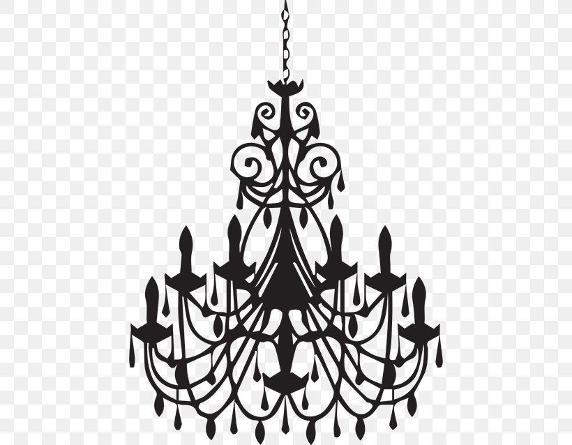 Chandelier Light Wall Decal Candelabra, PNG, 450x638px, Chandelier, Black And White, Candelabra, Candlestick, Ceiling Fixture Download Free