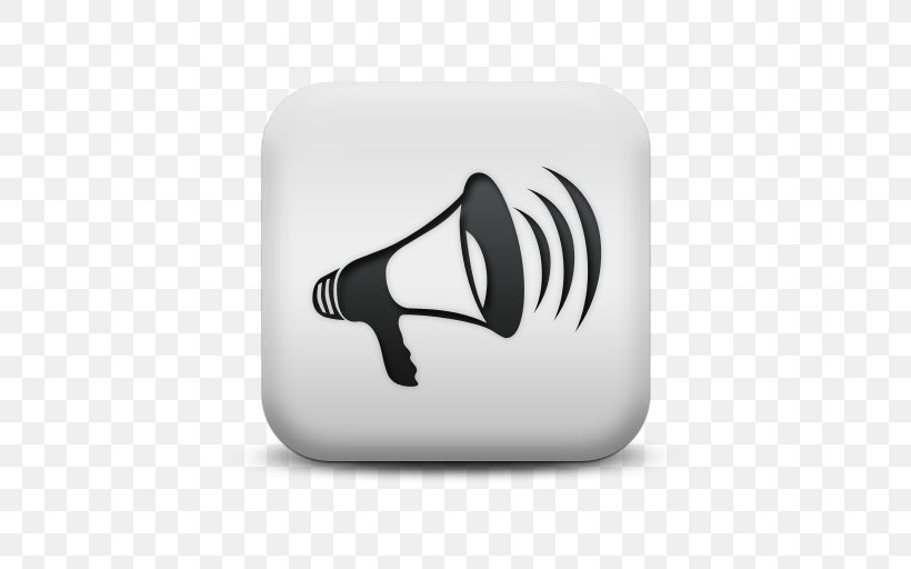 Loudspeaker Sound, PNG, 512x512px, Loudspeaker, Black And White, Finger, Hand, Megaphone Download Free
