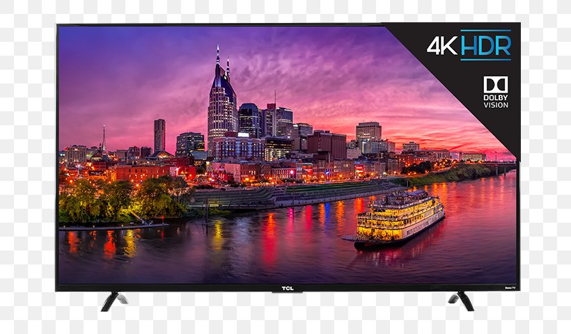 Roku TCL P Series P607 4K Resolution Television High-dynamic-range Imaging, PNG, 720x480px, 4k Resolution, Roku, Advertising, City, Cityscape Download Free