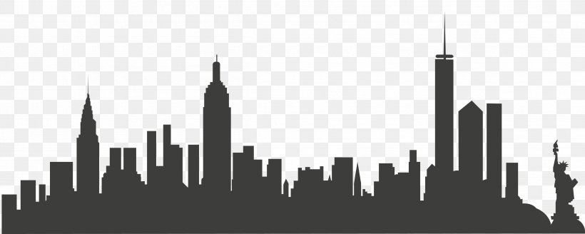 New York City Skyline Clip Art, PNG, 4813x1929px, New York City, Art, Black And White, Building, City Download Free