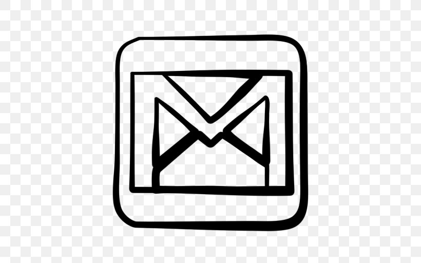 Black And White Gmail Email Logo Clip Art, PNG, 512x512px, Black And White, Area, Black, Email, Gmail Download Free