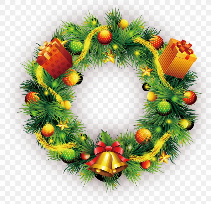 Christmas Decoration Wreath Clip Art, PNG, 2325x2243px, Christmas ...