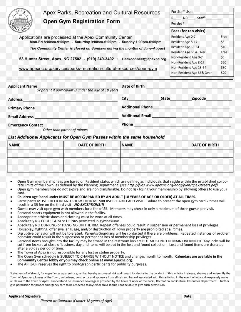 Template Document Fitness Centre Form Application For Employment, PNG, 2550x3300px, Template, Application For Employment, Area, Document, Fitness Centre Download Free