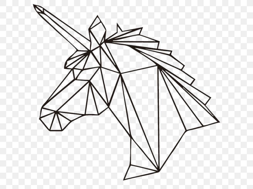 Wall Decal Unicorn Sticker Geometry, PNG, 700x613px, Wall Decal, Area, Art, Artwork, Black And White Download Free