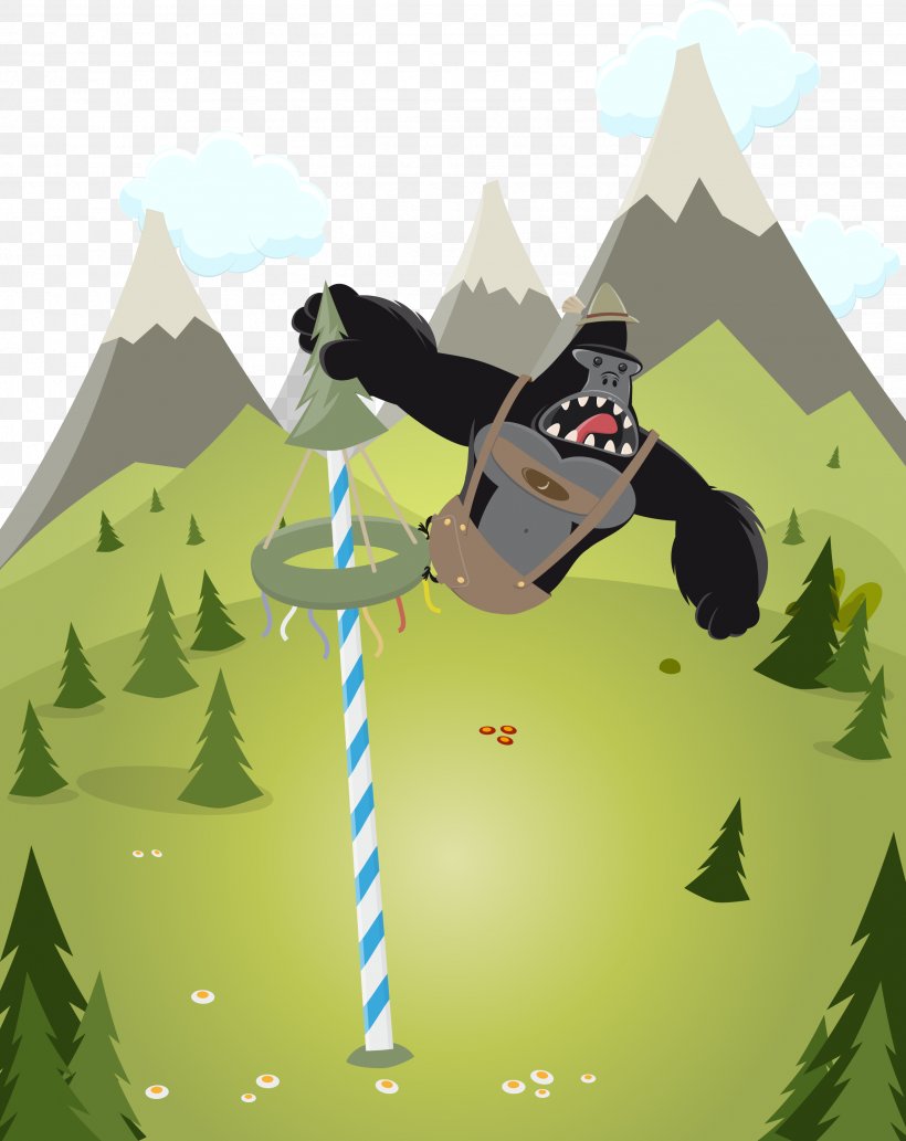 Gorilla Ape Stock Photography Illustration, PNG, 2481x3126px, Gorilla, Ape, Art, Cartoon, Grass Download Free