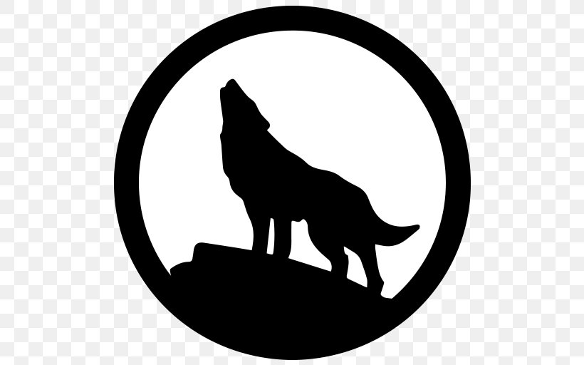 Gray Wolf Stencil Drawing Moon Clip Art, PNG, 512x512px, Gray Wolf, Area, Art, Black, Black And White Download Free