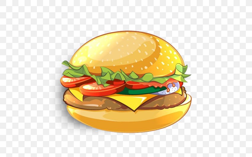 Hamburger Veggie Burger Cheeseburger Drawing, PNG, 512x512px, Hamburger, Burger King, Cheeseburger, Dish, Drawing Download Free