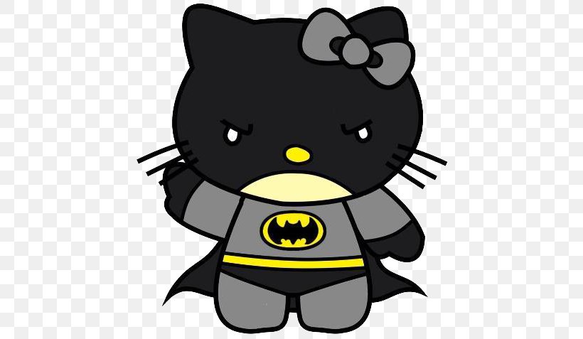 Hello Kitty Batman Batgirl Wonder Woman Robin, PNG, 449x477px, Hello Kitty, Artwork, Batgirl, Batman, Batwoman Download Free