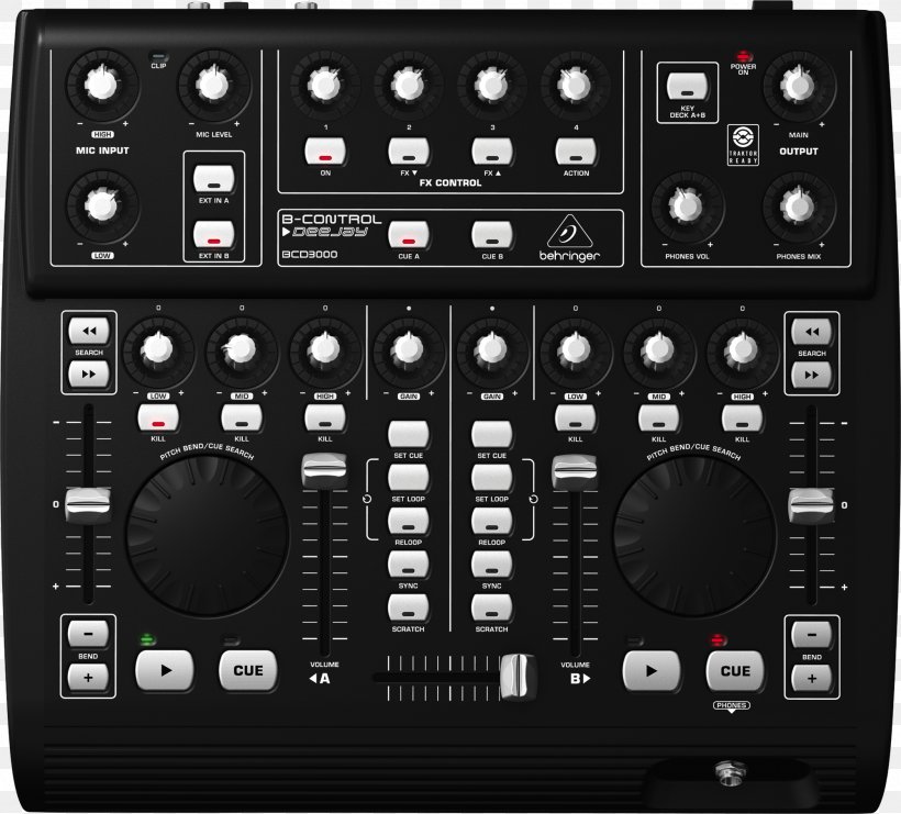 DJ Controller Disc Jockey DJ Mixer Traktor Virtual DJ, PNG, 2000x1809px, Dj Controller, Audio, Audio Equipment, Audio Mixers, Audio Receiver Download Free