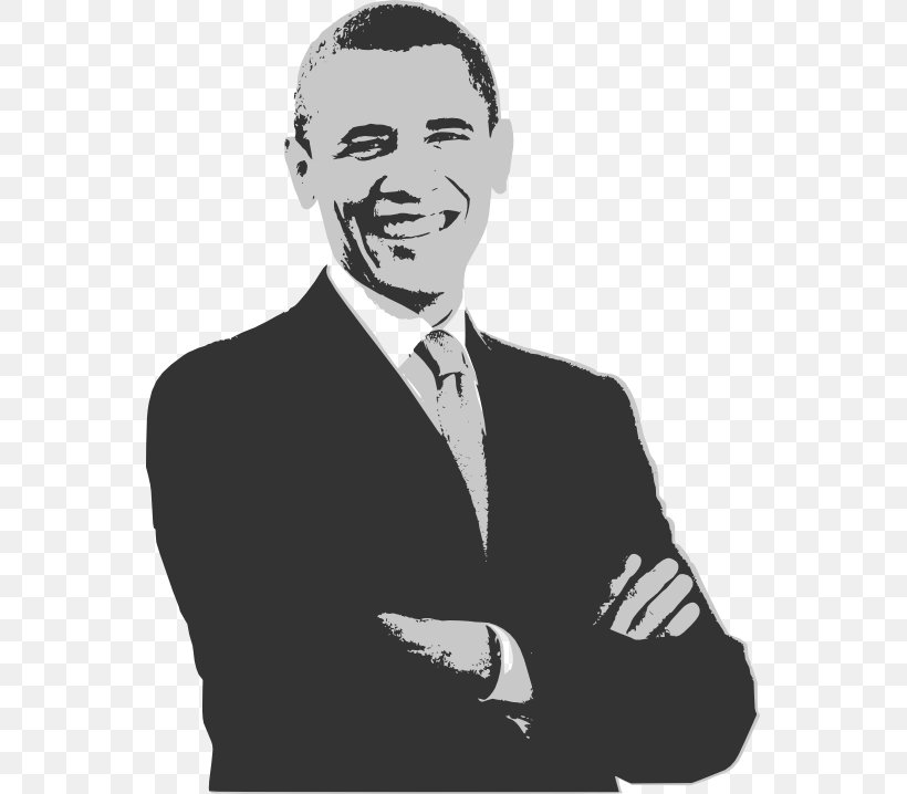 Barack Obama President Of The United States Clip Art, PNG, 555x718px, Barack Obama, Black And White, Communication, Democratic Party, Drawing Download Free