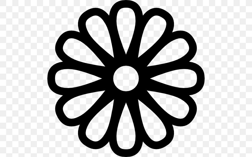 Common Daisy Flower, PNG, 512x512px, Common Daisy, Area, Artwork, Black And White, Drawing Download Free