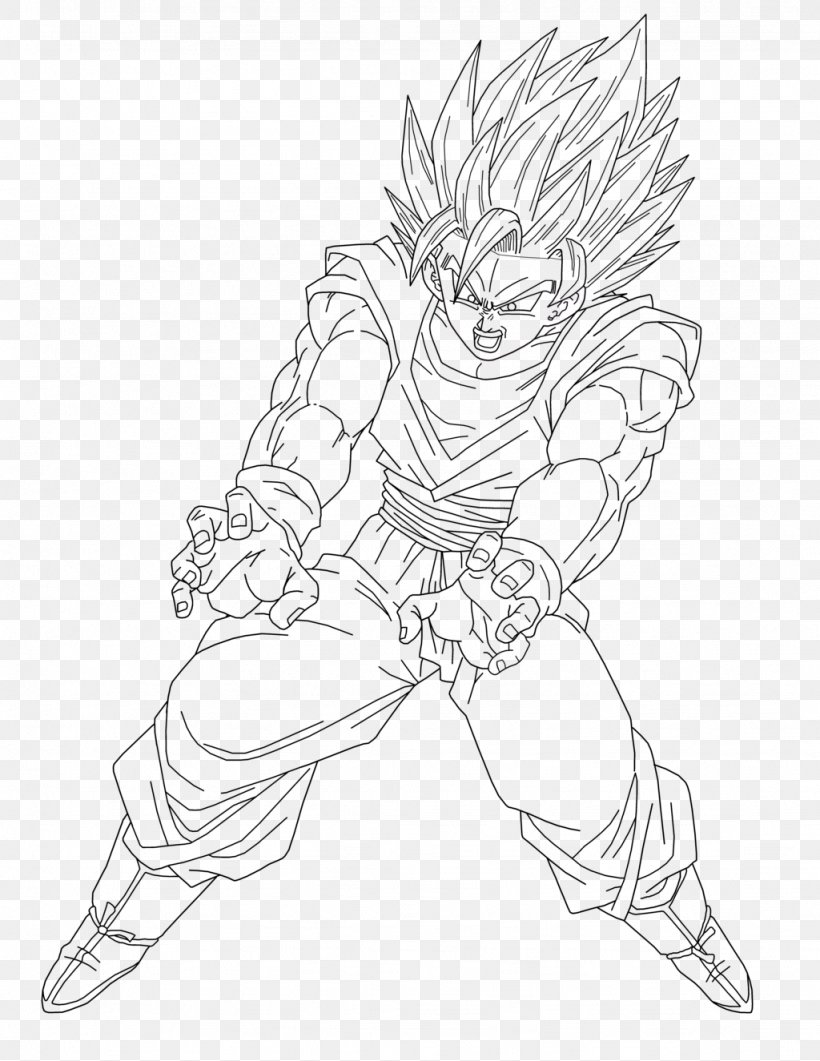 Goku Line Art Gohan Super Saiya Sketch, PNG, 1024x1325px, Goku, Arm, Artwork, Black, Black And White Download Free