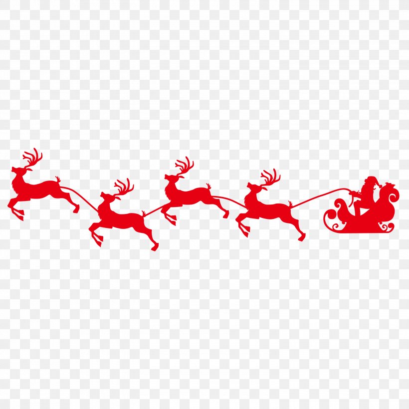 Santa Claus Deer Christmas, PNG, 3000x3000px, Watercolor, Cartoon, Flower, Frame, Heart Download Free