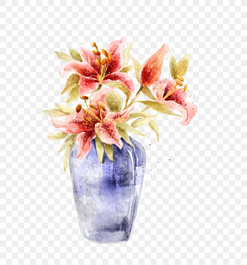 Vase Watercolor Painting, PNG, 4939x5309px, Vase, Artificial Flower, Creativity, Cut Flowers, Designer Download Free