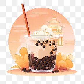 Bubble Milk Tea - Bubble Tea With Tapioca Pearls And Creamy Topping PNG
