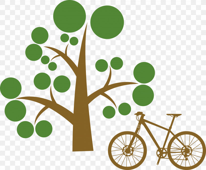 Bike Bicycle, PNG, 3000x2480px, Bike, Bicycle, Flower, Green, Leaf Download Free