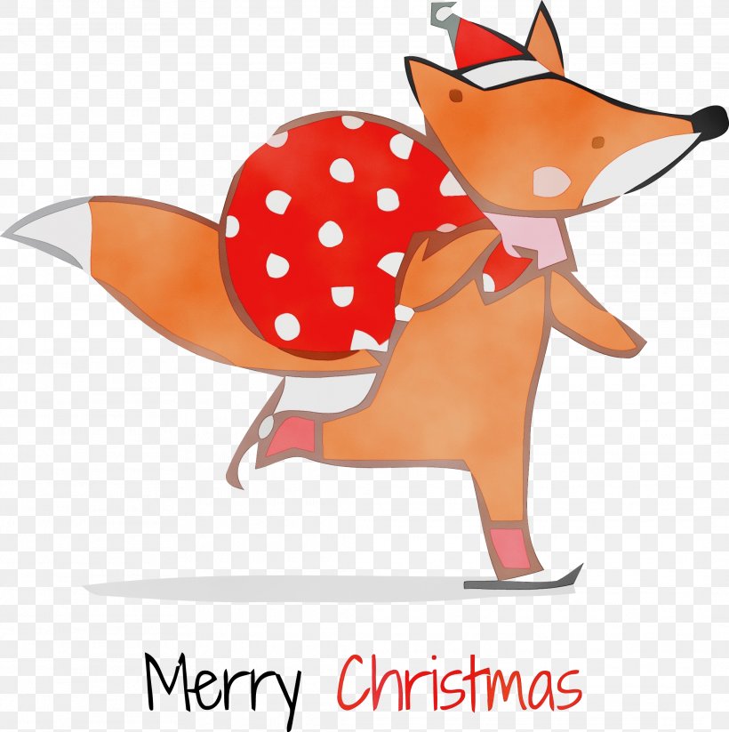 Cartoon Fox Red Fox Fawn, PNG, 2127x2135px, Merry Christmas, Cartoon, Fawn, Fox, Paint Download Free