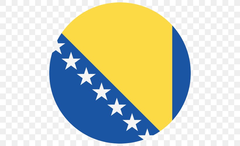 Flag Of Bosnia And Herzegovina National Flag, PNG, 500x500px, Bosnia And Herzegovina, Area, Blue, Flag, Flag Of Bosnia And Herzegovina Download Free