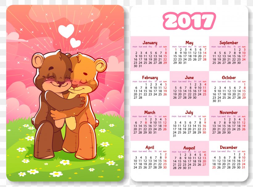 Calendar Cartoon Illustration, PNG, 2770x2050px, Watercolor, Cartoon, Flower, Frame, Heart Download Free