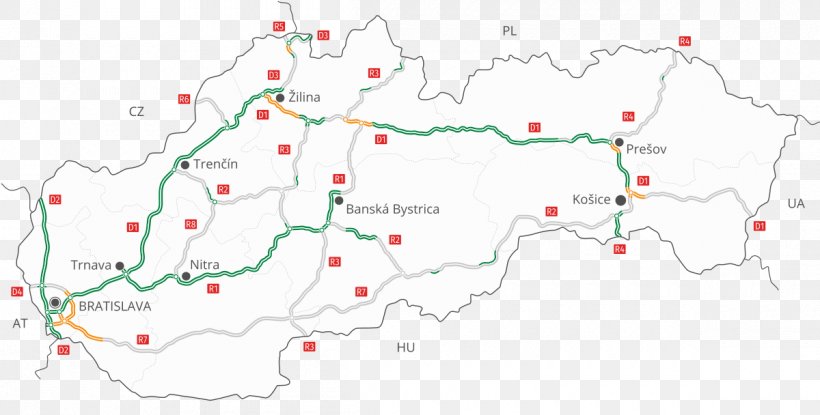 Slovakia Controlled-access Highway Road Street Network, PNG, 1200x608px, Slovakia, Area, Autobahn, Bypass, Controlledaccess Highway Download Free