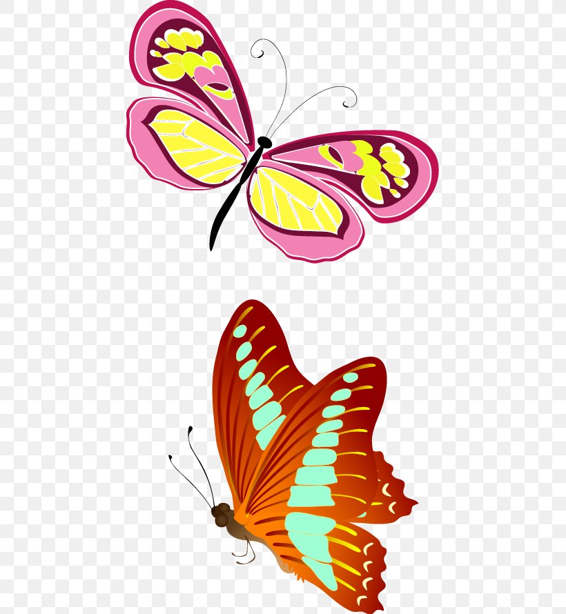 Butterfly Bee Euclidean Vector, PNG, 453x890px, Butterfly, Animal, Bee, Brush Footed Butterfly, Butterflies And Moths Download Free