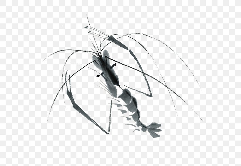 Ink Wash Painting Shrimp Chinese Painting Inkstick, PNG, 567x567px, Ink Wash Painting, Art, Black, Black And White, Chinese White Shrimp Download Free