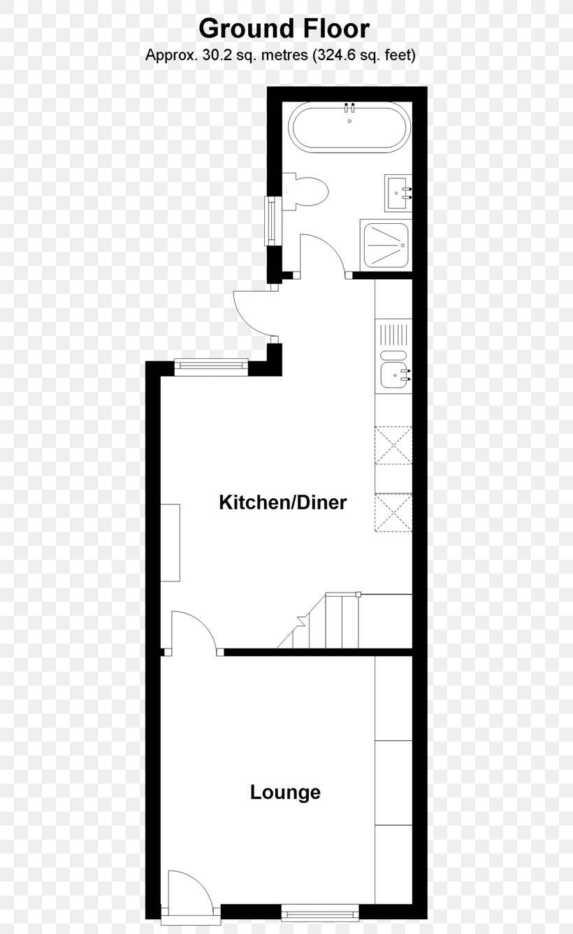 Floor Plan Terraced House Terraced House Malahide, PNG, 520x1335px, Floor Plan, Area, Bathroom, Bedroom, Black And White Download Free