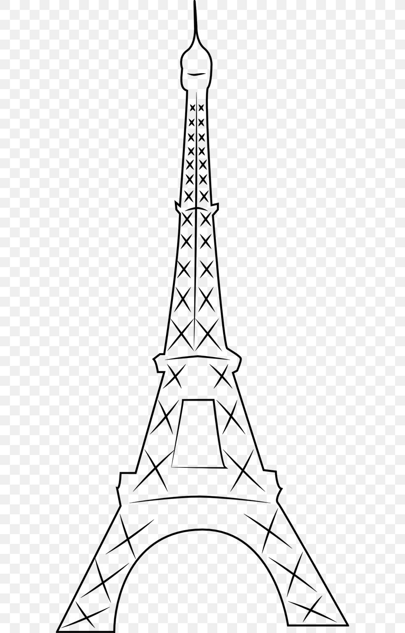 Eiffel Tower Statue Of Liberty Paris Leaning Tower Of Pisa, PNG, 640x1280px, Eiffel Tower, Architecture, Area, Black And White, Coloring Book Download Free