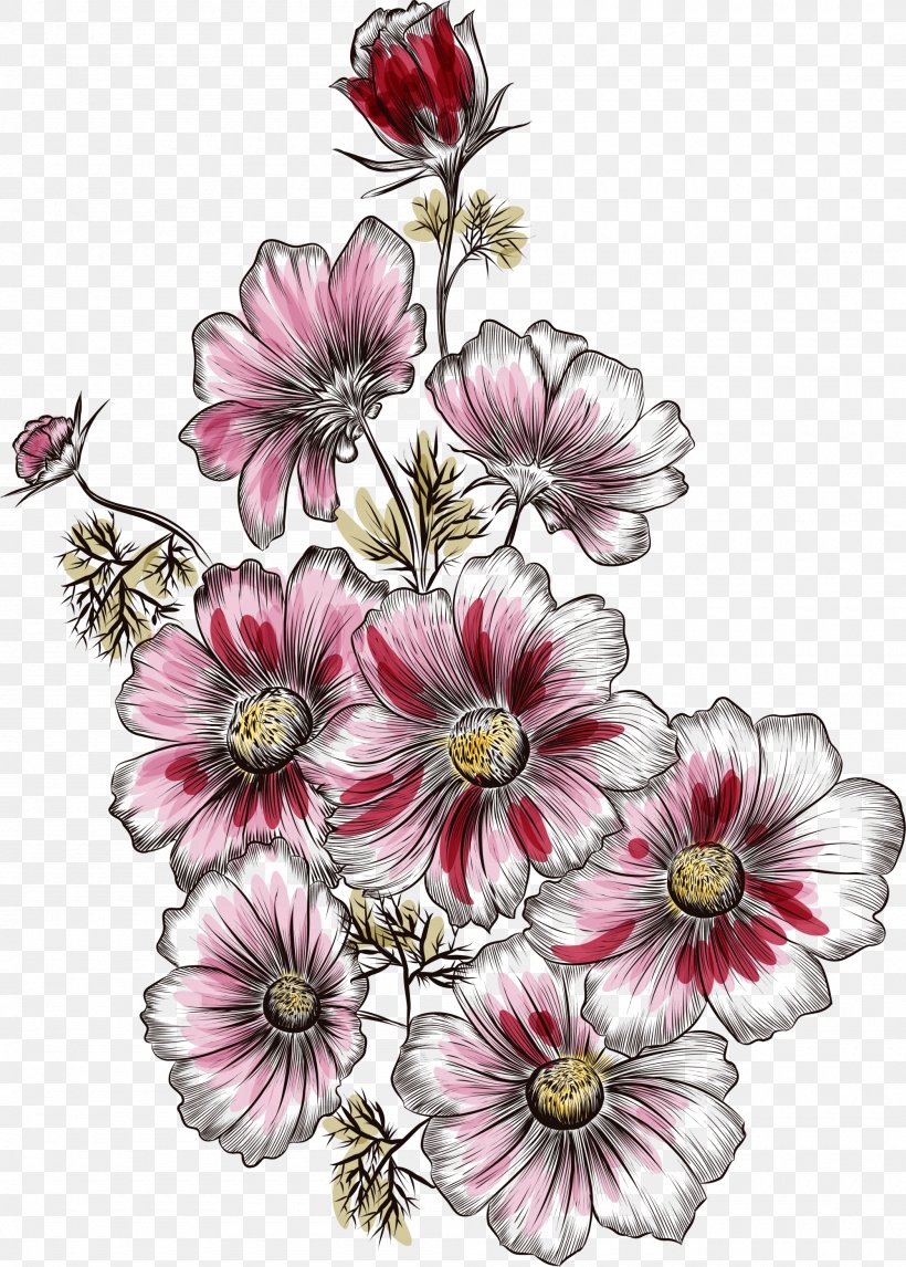 Flower Drawing Illustration, PNG, 2000x2796px, Flower, Blossom, Cut Flowers, Dahlia, Drawing Download Free