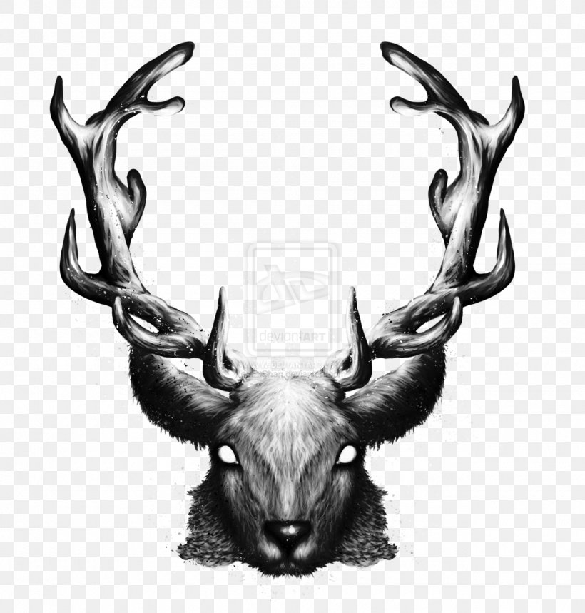 Reindeer Elk Trophy Hunting, PNG, 1280x1341px, Reindeer, Antler, Blackandwhite, Deer, Drawing Download Free