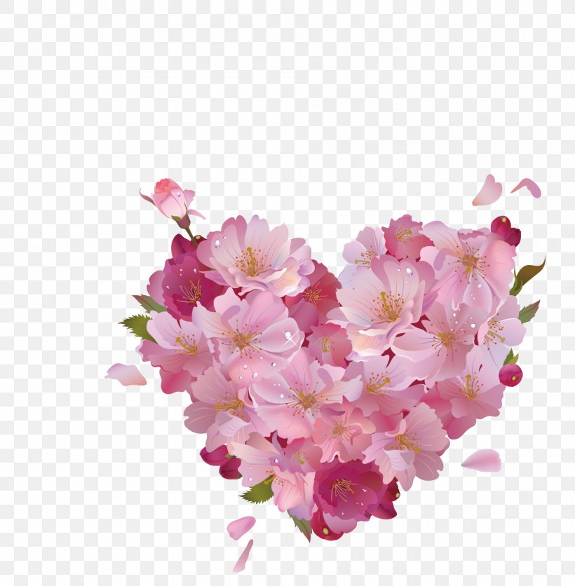 Heart Pink Flowers Pink Flowers Clip Art, PNG, 1892x1930px, Flower, Artificial Flower, Blossom, Branch, Bud Download Free