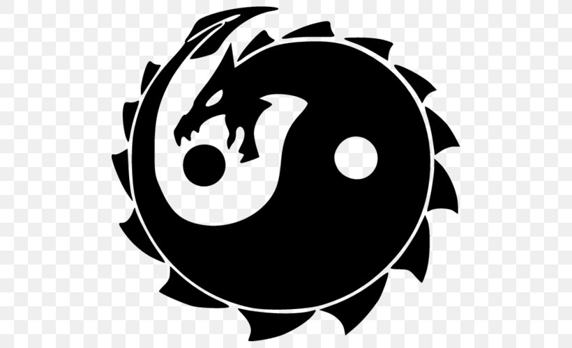 White Dragon Logo Yin And Yang, PNG, 500x500px, Dragon, Art, Artwork, Black, Black And White Download Free