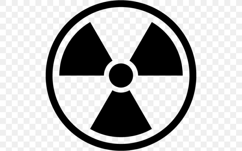 Radioactive Decay Radiation Symbol Clip Art, PNG, 512x512px, Radioactive Decay, Area, Atomic Nucleus, Black, Black And White Download Free