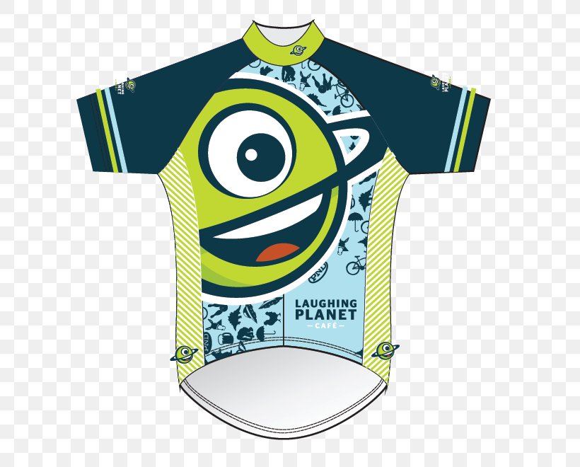 T-shirt Laughing Planet Cafe Sports Fan Jersey Cycling Jersey Cycling Clothing, PNG, 663x660px, Tshirt, Brand, Clothing, Cycling, Cycling Clothing Download Free