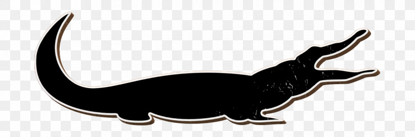 Animal Silhouettes Icon Crocodile Facing Right Icon Alligator Icon, PNG, 1238x412px, Animal Silhouettes Icon, Animals Icon, Biology, Cat, Catlike Download Free