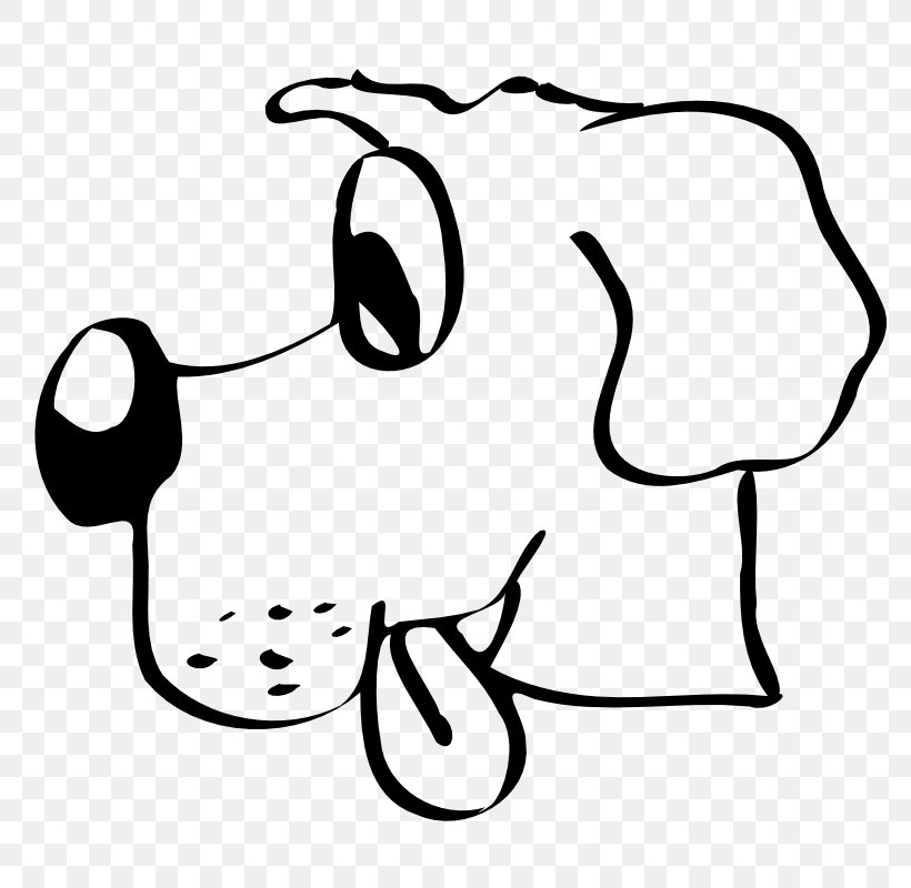dog face clip art black and white