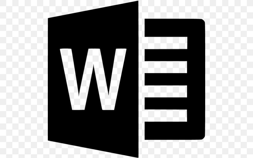 Microsoft Word Microsoft Office, PNG, 512x512px, Microsoft Word, Black, Black And White, Brand, Document Download Free