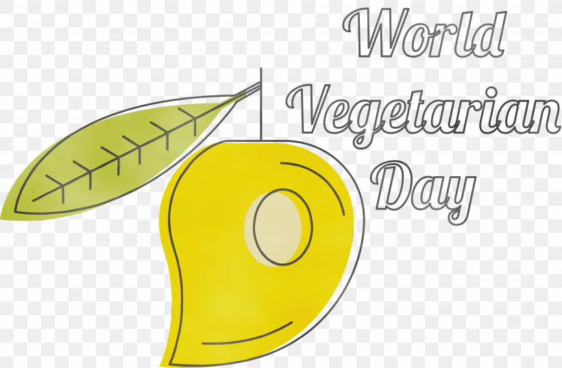 Plant Yellow Font Fruit Meter, PNG, 3000x1968px, World Vegetarian Day, Biology, Fruit, Meter, Paint Download Free