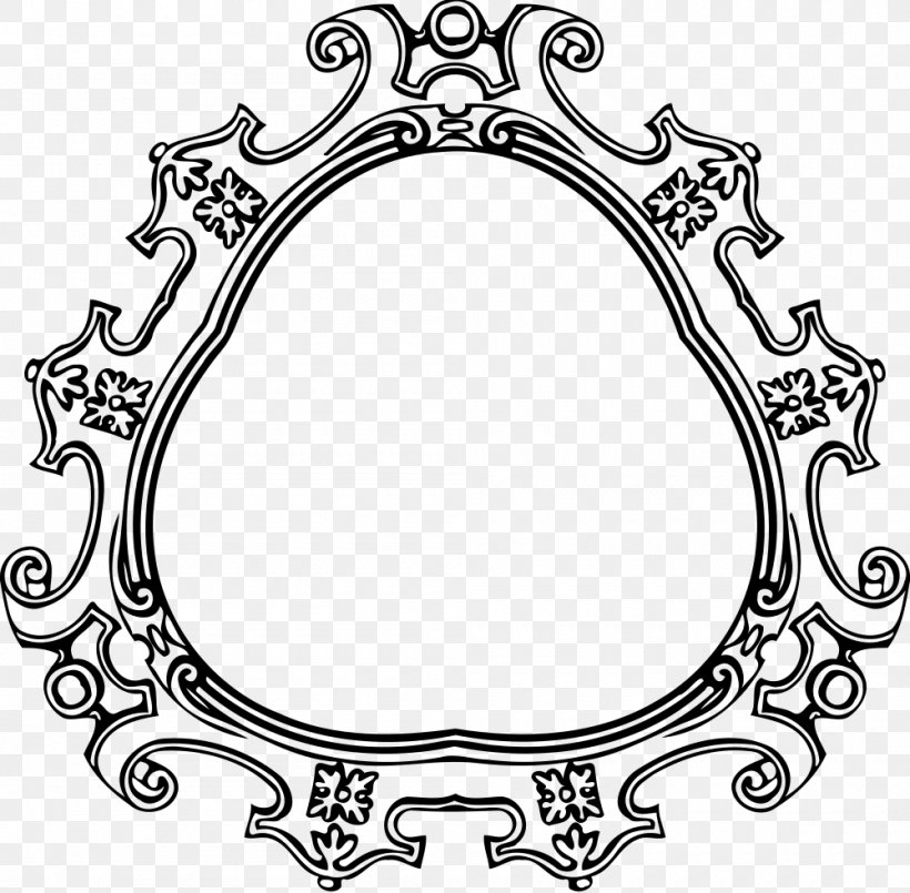 Picture Frames Black And White Drawing Clip Art, PNG, 1000x982px, Picture Frames, Black And White, Body Jewelry, Decorative Arts, Drawing Download Free