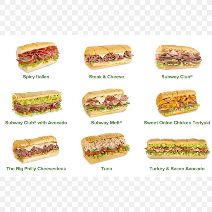 Subway Breakfast Sandwich Fast Food Menu, PNG, 1000x1000px, Subway, Bread, Breakfast Sandwich, Cheeseburger, Convenience Food Download Free